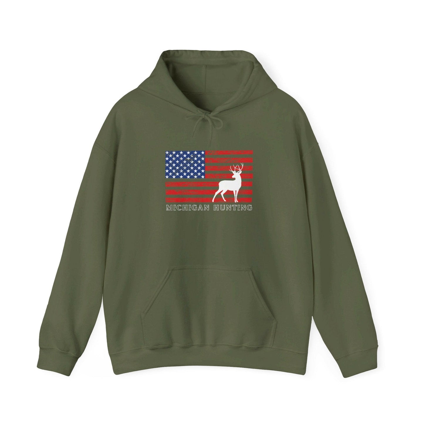 Michigan Hunting USA Flag Unisex Hoodie