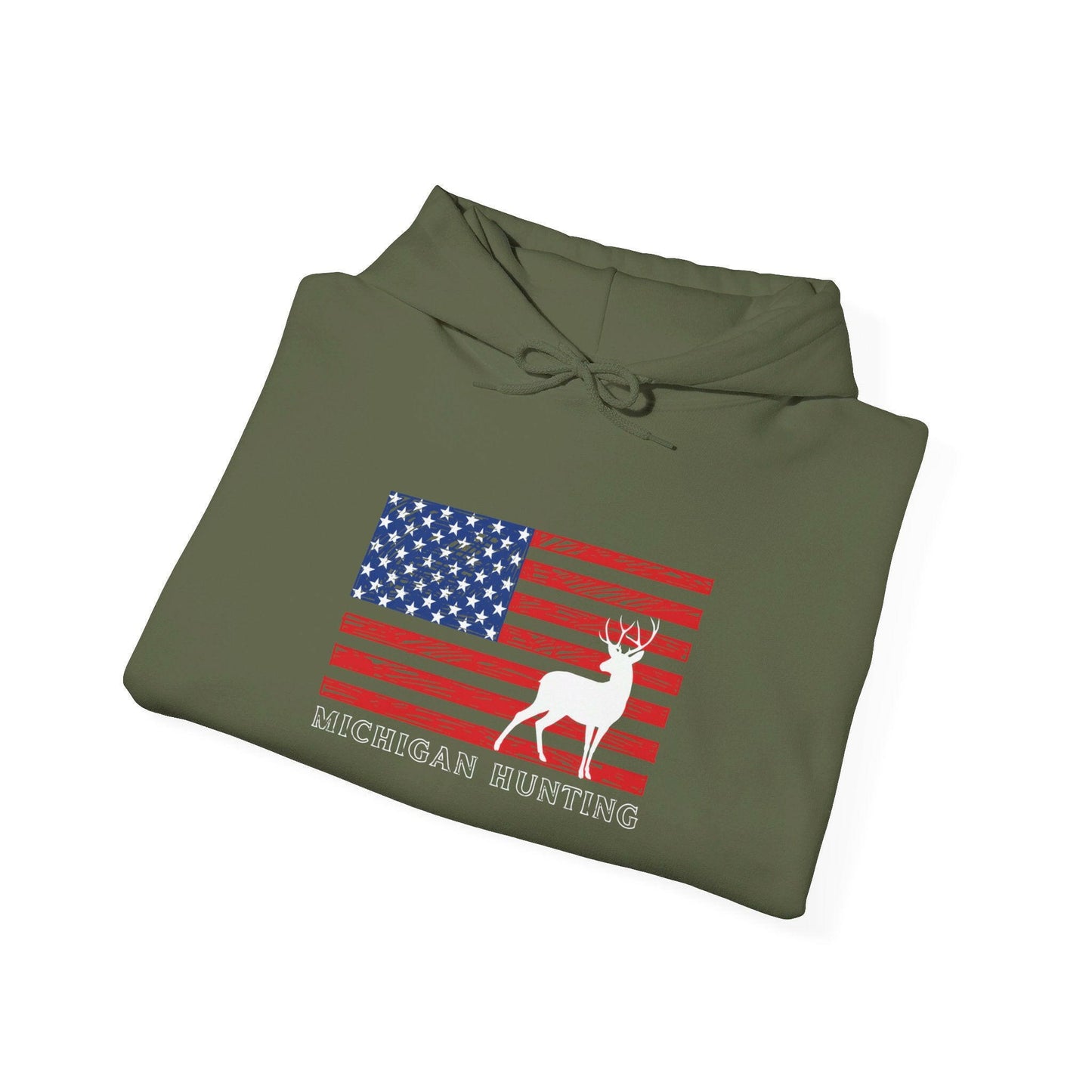 Michigan Hunting USA Flag Unisex Hoodie