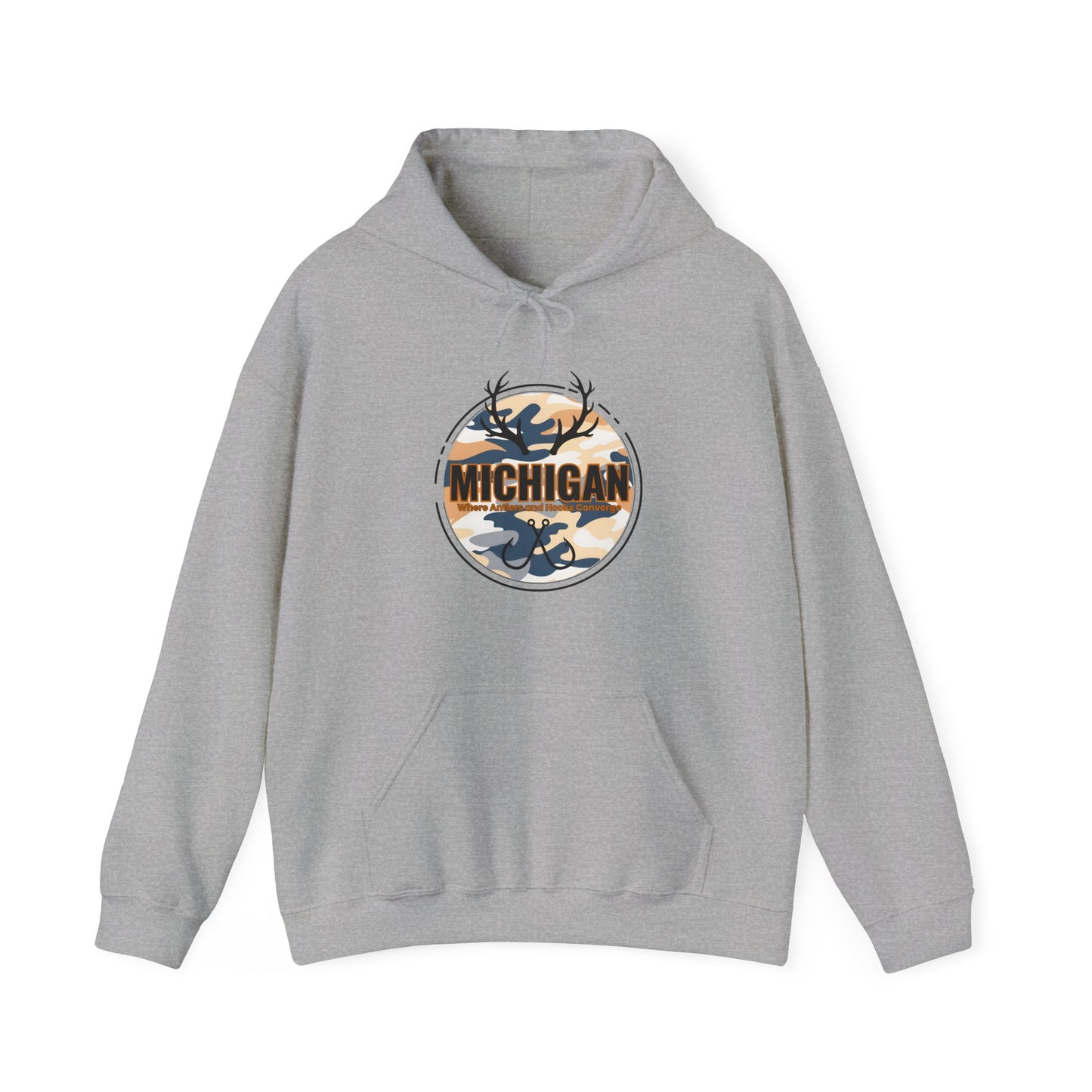 Michigan Antler & Hooks Unisex Heavy Blend™ Hoodie