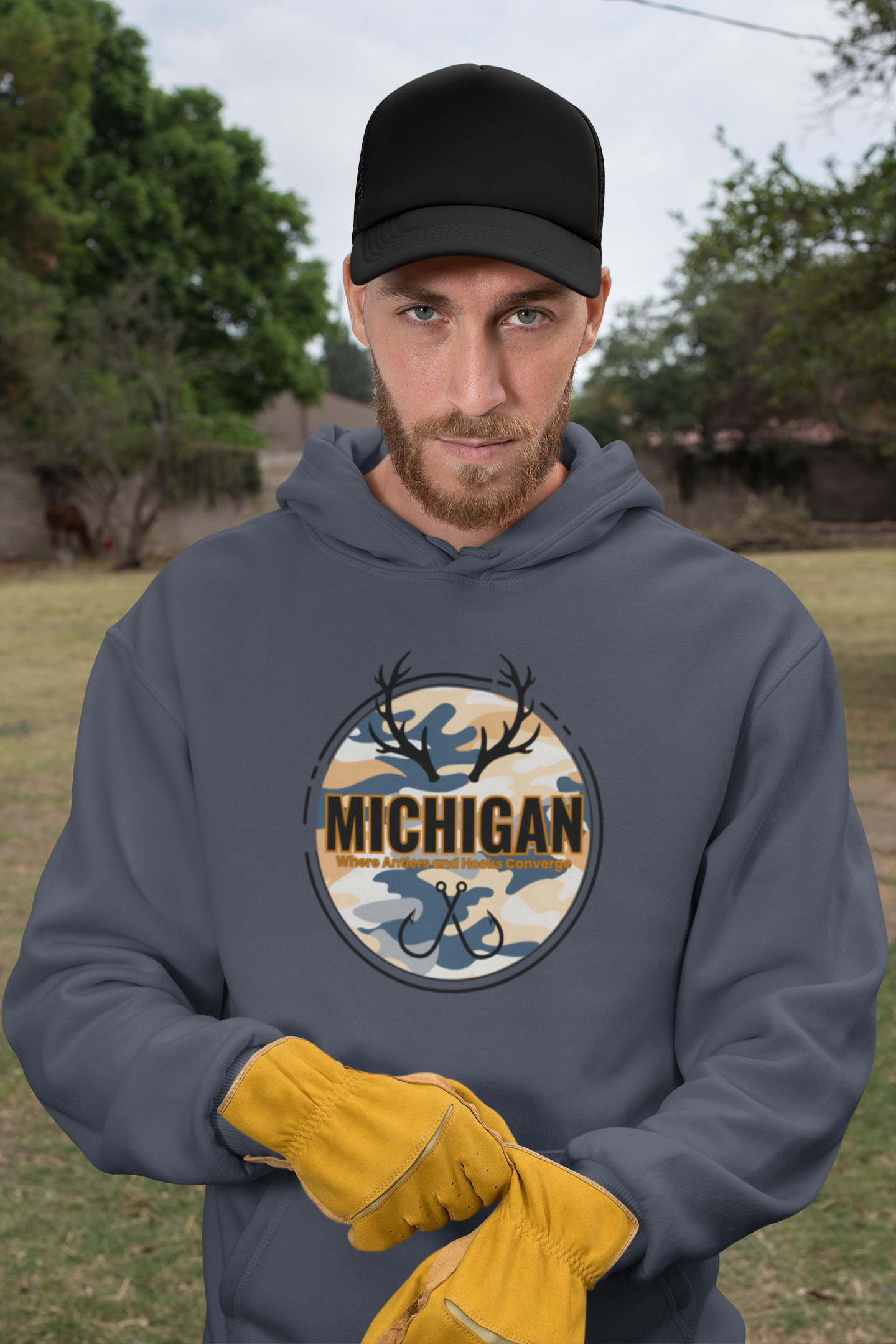 Michigan Antler & Hooks Unisex Heavy Blend™ Hoodie